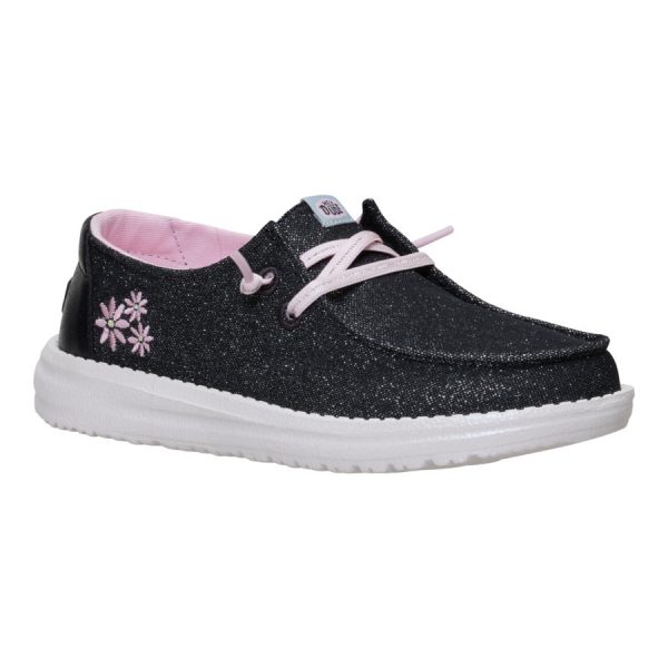 Wendy Youth Shimmer Flower - Charcoal