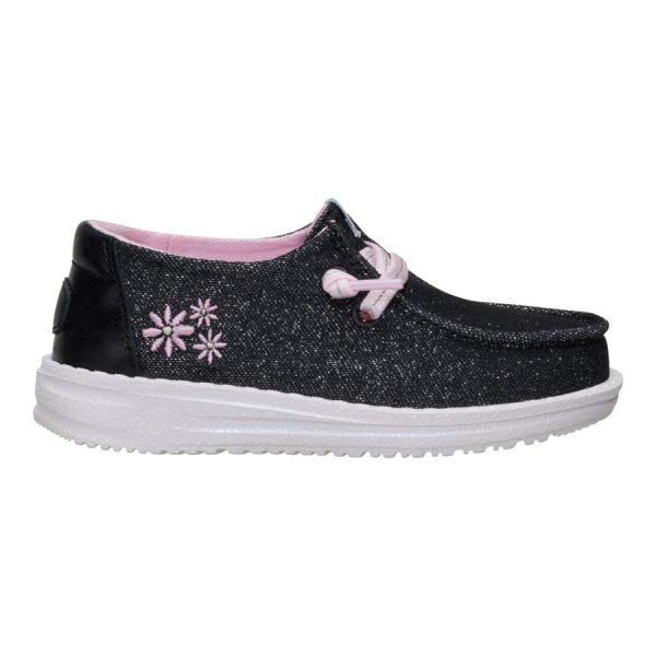 Wendy Toddler Shimmer Flower - Charcoal