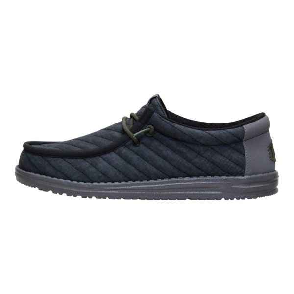 Wally Washed Quilt - Black/Grey